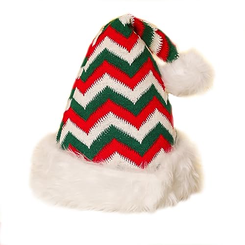 Anevous Weihnachtsmütze für Erwachsene und Kinder, Rote Santa Hat Nikolausmütze Mütze Cartoon Weihnachten Mütze für Weihnacht Partys Weihnachtsdekoration, Unisex,Stil X von Anevous