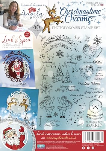 Angela Poole Christmastime Charms A4 Photopolymer-Stempel-Set von Angela Poole Designs