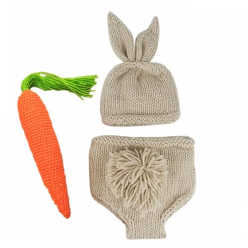 1 Satz Kleidung für Kaninchenfotografie Windeln Babykleidung Stütze osterhasenkostüme Easter Bunny Costume Ostern-Foto-Requisiten für Babys Neugeborenes Osterfotografie-Kostüm Garn Angoily von Angoily