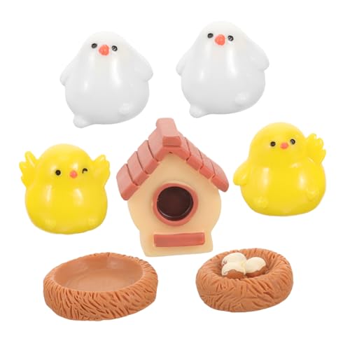 Angoily 1 Set Miniaturtier Hamster Mini Tierfiguren Mini Enten Winzige Enten Nutztiere Miniaturfiguren Entenspielzeug Bauernhofspielzeug Minifiguren Tierfarm Minis Harz von Angoily