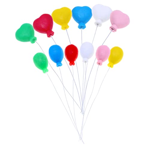 Angoily 12st Kuchen-add-ins Backen Cluster-kuchenaufsatz Ballon-cupcake-topper Miniatur-bouquet-luftballons Mini-luftballons Winzige Luftballons Spielzeug Puppenhaus Blumentopf 3d Plastik von Angoily