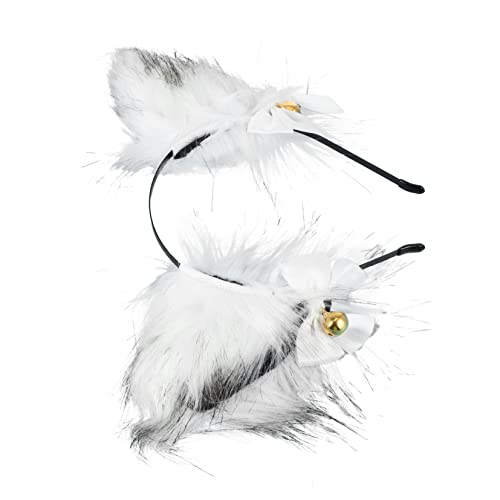 Angoily 1stk Fuchsohren Stirnband Kuscheltier Kunstwolle Damen Weihnachten Weiß Zubehör von Angoily