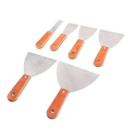 Angoily 6 STK Spachtel schaber Werkzeug abisolierwerkzeug Putty Knife Set Scraping Tool Polished Scraper Wischer für Auto Kfz-Werkzeuge Malwerkzeuge Kittschneider polierter Schaber hölzern von Angoily