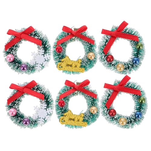 Angoily 6 Stück Mini-weihnachtskränze, Miniatur-Dekorationen für Puppenhäuser, Perfekt Als Dekoration für Weihnachtsfeiern Und zum Verschenken Angoily 6 Stück Mini-weihnachtskränze, Miniatur-Dekorationen für Puppenhäuser, Perfekt Als Dekoration für Weihnachtsfeiern Und zum Verschenken von Angoily