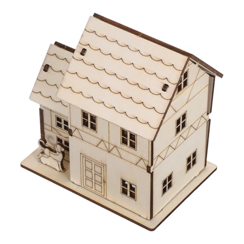 Angoily Blockhaus-Modell Modell Einer Holzvilla Hirnteaser -Puzzle Holzkabinenmodell unfertiges Holzpuzzle Bausatz für Holzhäuser Miniatur-Holzhaus Modellbausätze Stammbausatz Beige Angoily Blockhaus-Modell Modell Einer Holzvilla Hirnteaser -Puzzle Holzkabinenmodell unfertiges Holzpuzzle Bausatz für Holzhäuser Miniatur-Holzhaus Modellbausätze Stammbausatz Beige von Angoily