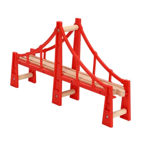 Angoily Holzeisenbahn Brücke Set aus Robustem Holz Rote Erhöhte Bahngleise Erweiterung für Spielzeugzüge Kompatibel mit Gängigen Eisenbahnsets für Ab Jahren Fantasievolles Spiel Angoily Holzeisenbahn Brücke Set aus Robustem Holz Rote Erhöhte Bahngleise Erweiterung für Spielzeugzüge Kompatibel mit Gängigen Eisenbahnsets für Ab Jahren Fantasievolles Spiel von Angoily