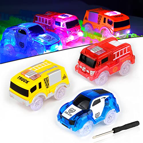 Track Cars, 3 Pack Race Cars Autorennbahn Spielzeug Auto, 5 LED Blinklichtern Magic Toys, Childs Geschenke by AniSqui von AniSqui