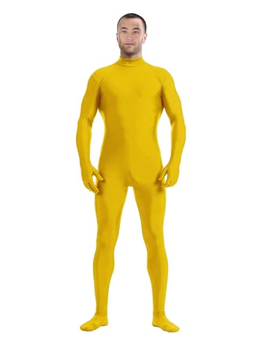 Aniler Body für Herren und Damen, aus Spandex, ohne Kopf, Zentai, Overall, Halloween, Verkleidung, Party, Cosplay, Einteiler, gelb, XXL von Aniler