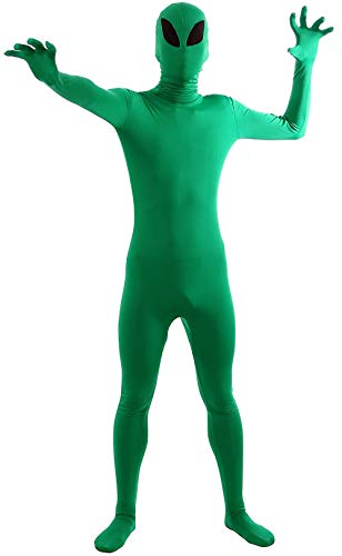 Aniler Herren und Damen Spandex Ganzkörperanzug Zentai Kostüm Bodysuit (Groß, Grün Alien) von Aniler