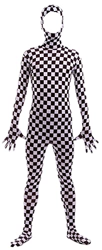 Aniler Herren und Damen Spandex Open Face Ganzkörper Zentai Kostüm Bodysuit (Large, Checker) von Aniler