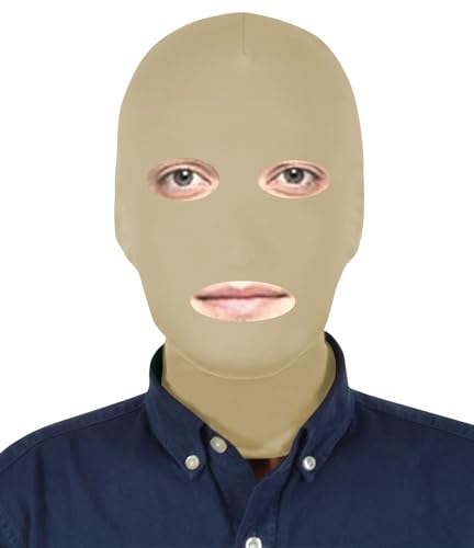 Aniler Maske für Herren und Damen, offene Augen und Mund, volle Abdeckung, dehnbar, Halloween-Teil, Cosplay, Zentai-Maske (hautfarben, Einheitsgröße) von Aniler