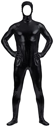 Aniler Unisex Glänzender metallischer offener Reißverschluss dehnbarer Zentai Body (XXL, schwarz) von Aniler