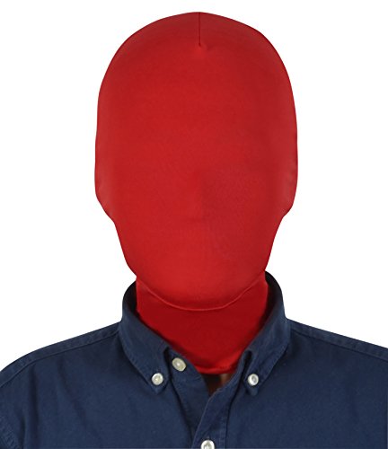 Aniler Unisex Vollgesichtsabdeckung Halloween Kostüm Cosplay Zentai Kapuzenmaske (Einheitsgröße, Rot) von Aniler