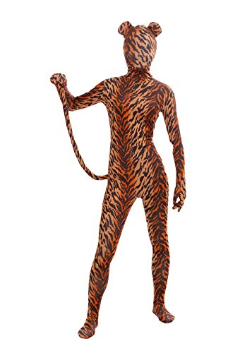 Aniler Zentai Kostüm Bodysuit für Herren und Damen, Spandex, Tigerohrenschwanz, M von Aniler