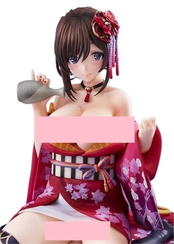 AnimaFg Ecchi-Anime-Figuren, Hentai-Figur, betrunkenes Kimono-Mädchen, NSFW-Figur, süße Mädchen, Anime-Mädchen-Sammlung, Figur, Spielzeug, Cartoon-Sammlung, 16 cm (Sitzposition) von AnimaFg