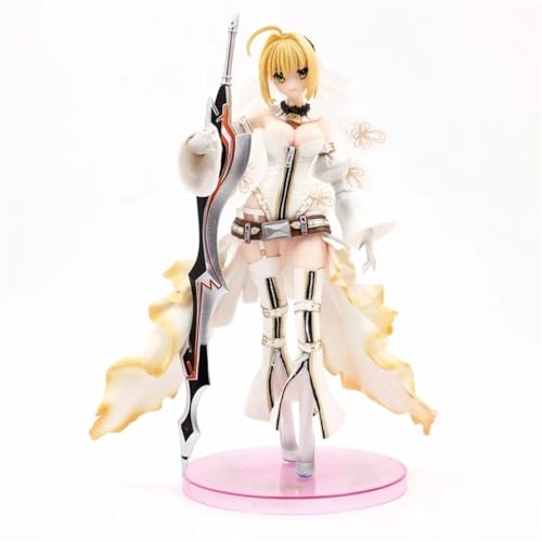 Ecchi Anime-Charakter Saber Nero Hochzeitskleid Actionfigur, süß und schön, 9,9 Zoll, PVC-Modell, Erwachsenensammlung, Geburtstagsgeschenk, Höhe 9,9 Zoll von AnimaFg