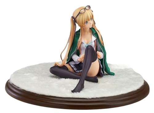 Ecchi Anime Figur Nsfw Hentai Figur Eiri-In Schuluniform mit Zwei Pferdeschwänzen (sitzende Position) Süße Mädchen Anime Girl Collection Figur Spielzeug Cartoon Collection 12 cm/4,7 Zoll von AnimaFg