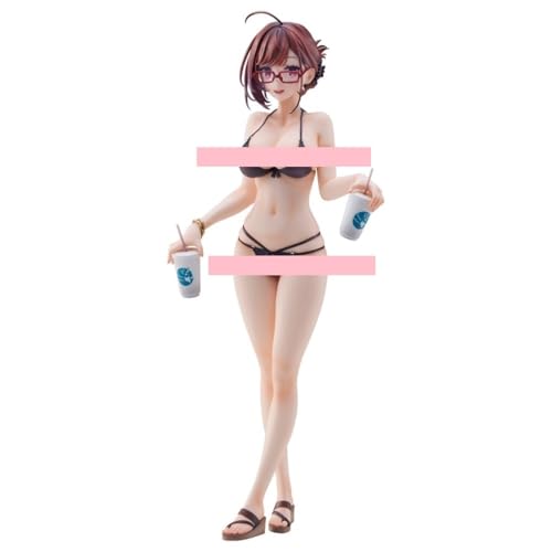 Ecchi Anime Figuren Nsfw Hentai Figur 1/6 Myopic Sister-Badeanzug Süße Mädchen Anime Girl Collection Figur Spielzeug Cartoon Collection Länge 25 cm/9,8 Zoll von AnimaFg