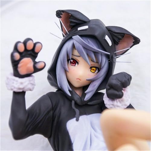 Ecchi Figur Nsfw LavraandCharlotte (Katzenohr-Pyjama-Version) Anime-Mädchen-Figur Hentaii-Figur Anime-Figur Mädchen 18+ Unzensierte Sammlung Geschenkmodell Spielzeug 21 cm/8,3 Zoll(Black) von AnimaFg