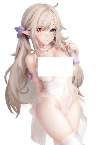 Ecchi-Figuren, Hentai-Figuren, reines weißes Elfenmädchen, Heimdekor, Sammelfiguren, Anime-Figuren, Mädchen, Sammelpuppen, abnehmbare Kleidung, 25 cm (weiche Brust) (mit Sockel) von AnimaFg