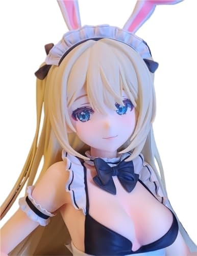 Ecchi-Figuren, Hentai-Figuren 1/4 Maid Bunny Girl Actionfiguren, Heimdeko, Sammelfiguren, Anime-Figur Mädchen, Sammelpuppe, Geschenk, Abnehmbare Kleidung, 45 cm (mit Sockel)(Hardware) von AnimaFg