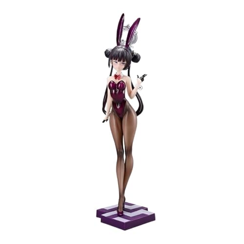 Nsfw Ecchi-Figur, Hentai-Figur, Lange Beine, Schwarze Seide, Hasenmädchen, Anime-Mädchenfigur, niedliche Puppendekoration, Modell, Cartoon-Anime-Mädchen-Kollektion, 30 cm(Black) von AnimaFg