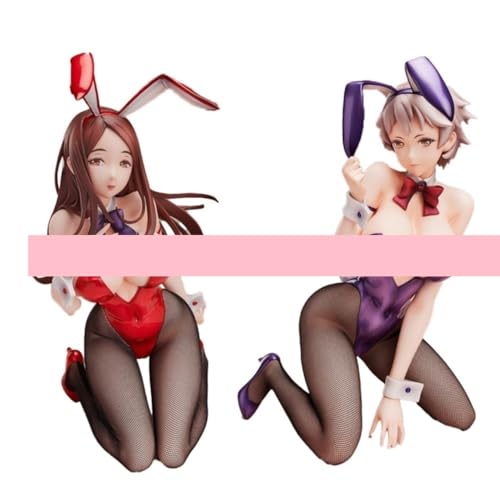 Nsfw Figur Ecchi Figur Anime Figur 1/4 Rot-Lila Hasenmädchen Süße Puppe Dekoration Modell Cartoon Spielzeugfigur Anime Girl Serie 26 cm/10,2 Zoll(2PCS) von AnimaFg