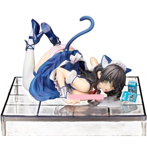 Nsfw Figur Ecchi Figur Anime Figur 1/7 CAT-Lap-Milk Süße Puppe Dekoration Modell Cartoon Spielzeug Figur Anime Girl Serie 12 cm/4,7 Zoll(Blue) von AnimaFg