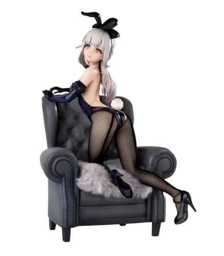 Nsfw Figur Ecchi Figur Anime Figur 1/7 Jinhua/Qiaoer Bunny Girl Süße Puppe Dekoration Modell Cartoon Spielzeug Figur Anime Girl Serie 23 cm/9 Zoll (mit Stuhl)(Black) von AnimaFg