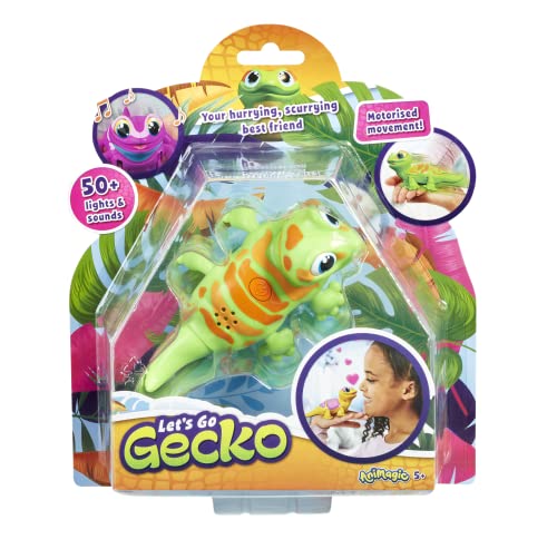 Animagic Let's Go Gecko (Grün), Gecko Spielzeug ab 5 Jahre, Eidechse Roboter Interaktives Kuscheltier. Kinderspielzeug von Animagic