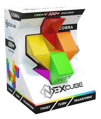 Nexcube Cobra, Originaler Denkspiel mit Formkreation, Spiel für Kinder ab 8 Jahren, 24 farbige Prismen, Erstelle über 100 verschiedene Tier, oder Objektformen, Magische Schlange Denkspiel von Goliath Toys