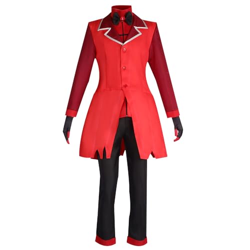 Alastor Cosplay Cartoon Anime Kostüm Erwachsene Frauen Uniform Outfit Halloween Karneval Anzug (Rot, Klein) von Animationart