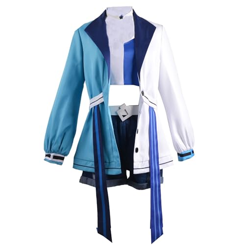 Animationart Game Genshin Impact Yoimiya Cosplay-Kostüm, Uniformen, blaue Jacke für Damen, Sets für Halloween, Blau, Größe XS von Animationart