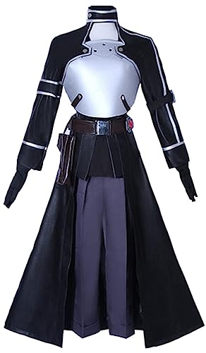 Animationart Sword Art Online Kirito Kirigaya Kazuto Damen Cosplay Kostüm Halloween Weihnachten Party (Schwarz, X-Large) von Animationart