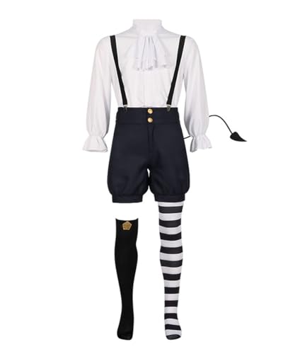 Anime Blue Lock Cosplay Teufel Bachira Meguru Cosplay Kostüm Uniform Anzug Schwanz Hörner Herren (Weiß, klein) von Animationart