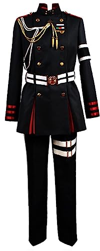 Anime Cos Seraph of the End Guren Ichinose Militär-Cosplay-Kostüm Outfit Halloween (Schwarz, Größe M) von Animationart