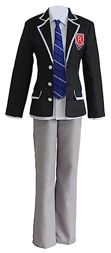 Anime Date a Live School Itsuka Shido Shiori Takamiya Shinji Cosplay Kostüm Uniformen (Schwarz, Medium) von Animationart