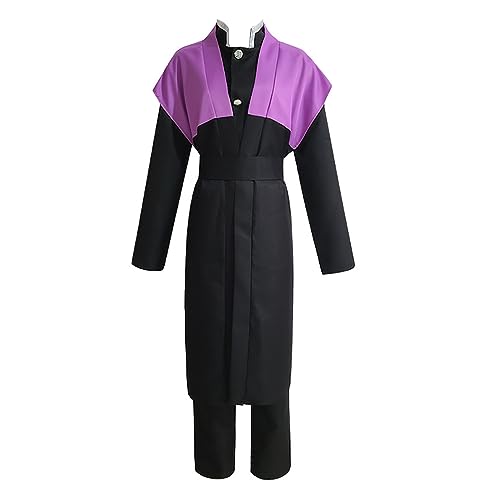 Anime Demon Slayer Shinazugawa Genya Team Uniform Cosplay Kostüm Anzug Umhang Party Outfits (Schwarz, M) von Animationart