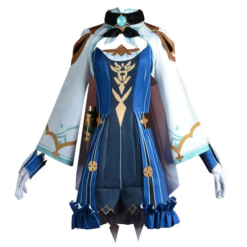 Anime Genshin Impact Game Original God Cos Sucrose Halloween Cosplay Kostüm JK Uniformen (Blau, Medium) von Animationart