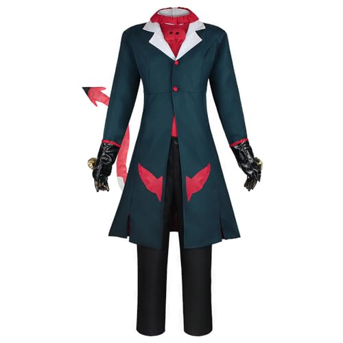 Anime Helluva Blitzo Cosplay-Kostüm, Party-Uniform, Anzug mit Schwanz, Halloween-Outfit, für Herren und Damen, Grün, Größe XL von Animationart