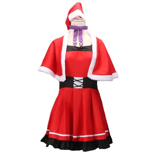 Anime OSHI NO KO Hoshino Ai Weihnachtskostüm, rotes Kleid, komplettes Set, Damenanzug, Party, Rot, Größe XS von Animationart