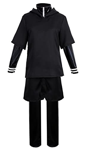 Anime Tokyo Ghoul Ken Kaneki Cosplay-Kostüm, komplettes Set, schwarze Kampfuniformen, Herren, für Halloween, Schwarz, Größe M von Animationart