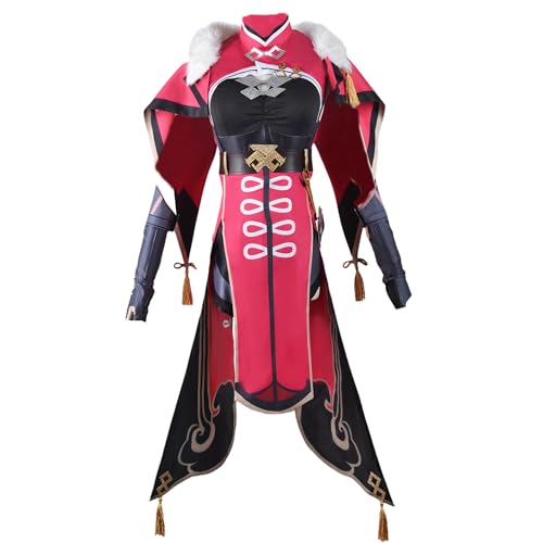 Genshin Impact Beidou Cosplay-Kostüm, Kleid, Anime-Dienstmädchen-Outfits für Halloween, komplettes Party-Set, Rosa, Größe XS von Animationart