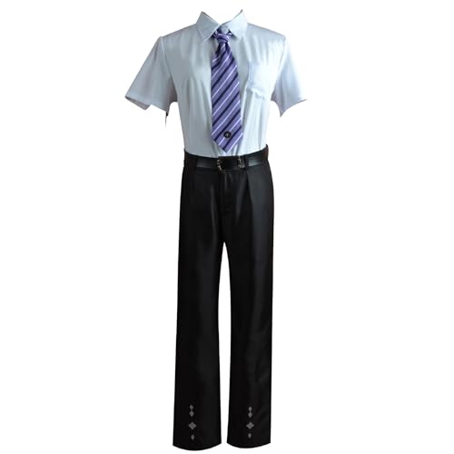 Genshin Impact Cosplay Kostüm Kamisato Ayaka Kamisato Ayato Jk Schuluniform Set Halloween (XS, Schwarz) von Animationart