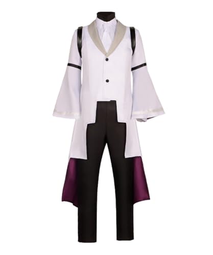 Sigma Cosplay Anime Bungou Streunende Hunde 4. Kostüm Trenchuniform Anzug Halloween Party Outfit (Weiß, Maßanfertigung) von Animationart