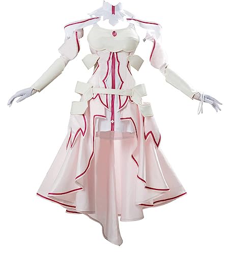 Sword Art Online SAO Alicization Yuuki Asuna Cosplay Kostüm Halloween Uniform Outfit Damen (Pink, Small) von Animationart