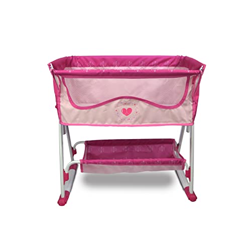 Anivia Puppenbettmöbel 2 Funktionen, Puppenbett und Puppenschaukel zusammen mit Stoffbezug für 18 '' Puppe – Rosa von ANIVIA