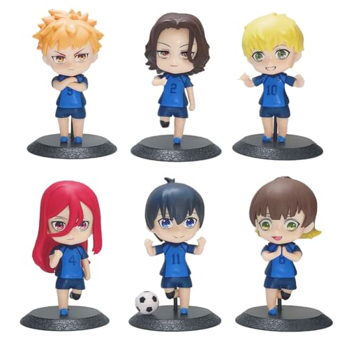 6 x Anime Blue Lock Figur Bachira/Isagi Yoichi Actionfigur 10 cm PVC japanische Manga Fußball Kuchen Topper Figur Statue Sammlerstück Ornament von Anjinguang