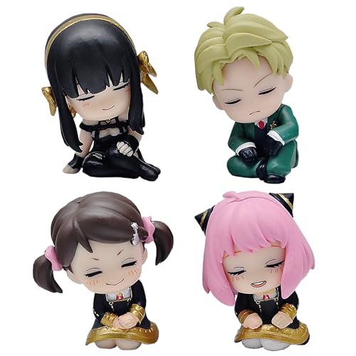 Anime Anya Yor Forger Loid Forger Figuren-Set, 5 cm, Mini-Figur, schlafend, sitzend, Manga-Merch für Ornament-Sammlung, Präsentationsgeschenke von Anjinguang