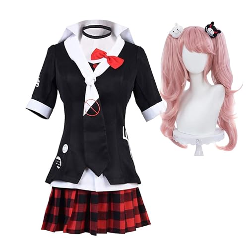 Anime Junko Enoshima Cosplay Kostüm Frauen/Mädchen Schule JK Uniform Outfit Top Rock Kleid Jacke Sailor JK Anzüge für Halloween Karneval Party von Anjinguang